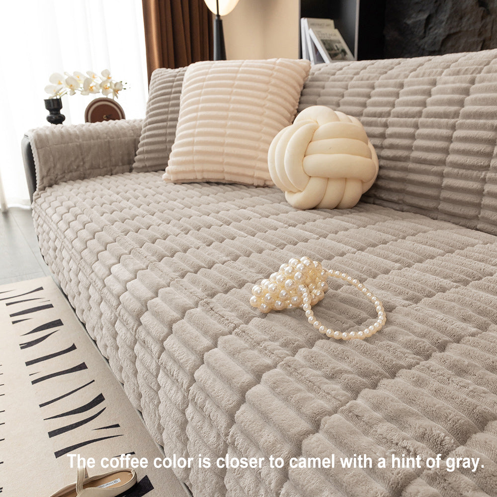 one piece cozy flannel sofa protection non slip outdoor couch cover