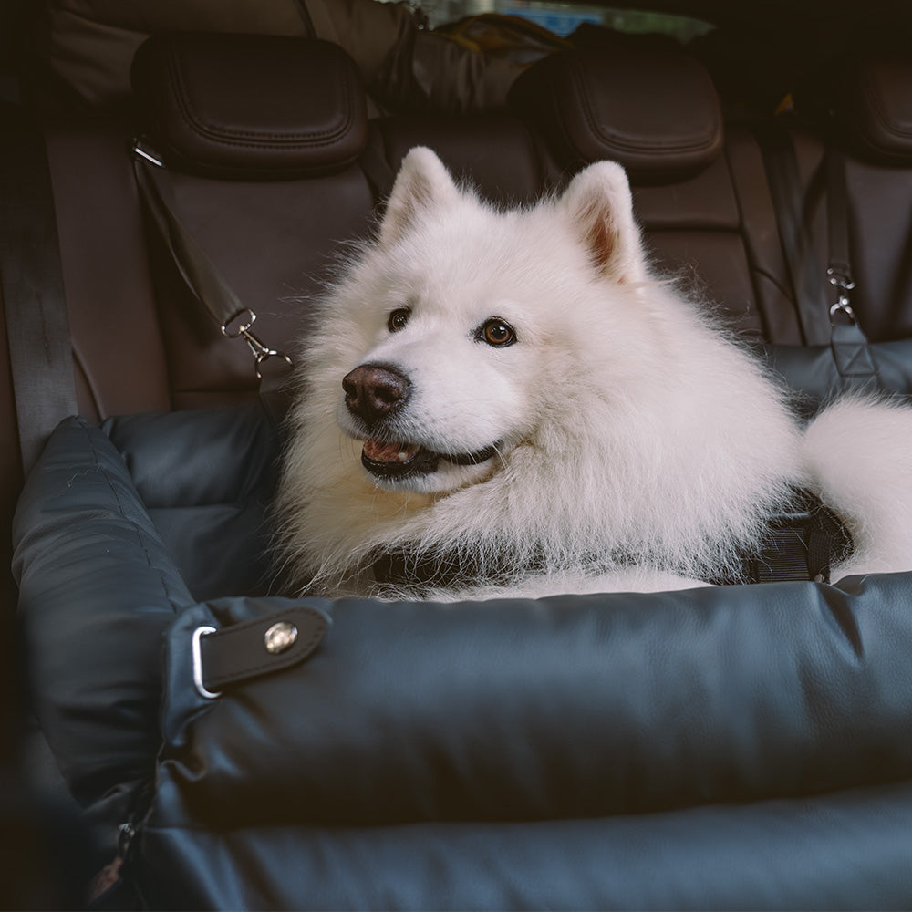 large deluxe faux leather dog car seat booster bed urban voyager