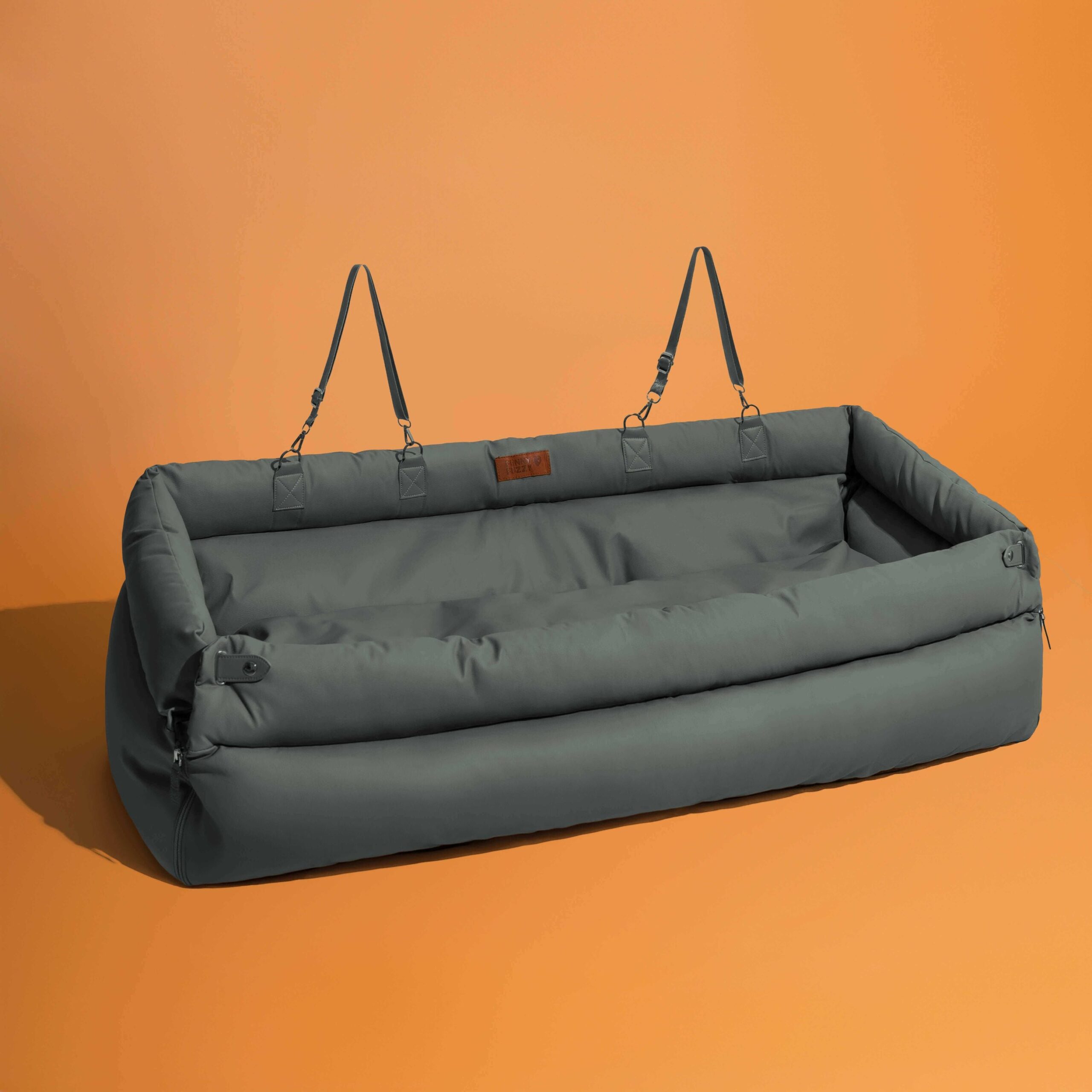 large deluxe faux leather dog car seat booster bed urban voyager